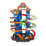 Hot Wheels, City Robo T Rex, MEGAcity Parkgarage mit T-Rex Angriff, mehrstöckig, Mehrspieler-Modus, Platz für +100 Fahrzeuge im Massstab 1:64, Spielzeug Geschenkidee für Kinder ab 3 Jahren