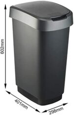 Rotho Twist Mülleimer 50l mit Deckel, Kunststoff (PP) BPA-frei – Bild 4