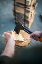 Fiskars Freizeitbeil, Inklusive Klingen und Transportschutz, Antihaftbeschichtet, Hochwertiger Stahl Klinge Glasfaserverstärkter Kunststoff Stiel, SchwarzOrange – Bild 4
