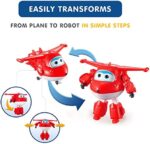 Super Wings Transforming Jett Spielflugzeug und Roboterfigur Verwandelbare Figur und Roboter aus der Zeichentrickserie Spielzeug für Kinder ab 3 Jahren – 12 cm – Bild 2