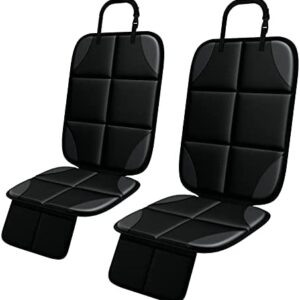 MHO+ALL Kindersitzunterlage, 2 Stück ISOfix Geeigneter Sitzschoner Auto Kindersitz für Textil- und Ledersitze, mit dickster Polsterung und Netztaschen, Leicht zu Reinigen und Rutschfestem