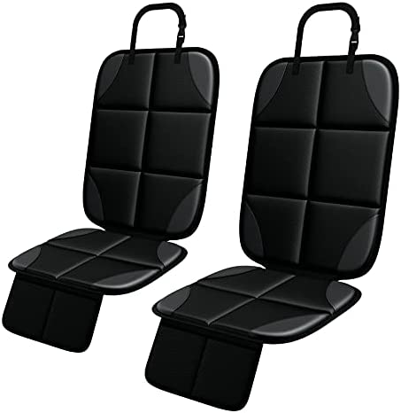 MHO+ALL Kindersitzunterlage, 2 Stück ISOfix Geeigneter Sitzschoner Auto Kindersitz für Textil- und Ledersitze, mit dickster Polsterung und Netztaschen, Leicht zu Reinigen und Rutschfestem