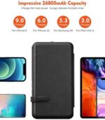 Faltbare Solar Powerbank 25000mAh, 1+3 faltbare Solarpanels, 2 USB-Ausgänge, wasserfest - Ideal für Smartphones, Tablets, Camping. – Bild 2