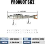 TRUSCEND Angelköder Crankbait, Alle Wasserschichten Serie, Hängend/Langsam/sinkend Schwimmend/Sinkende oder lippenlose Crankbaits zum Barschangeln, Lebensechte/Shad/Maus/Duck Crank Baits Köder – Bild 2
