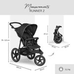 Hauck Kinder Buggy Runner oder Runner 2, Grosse Luftreifen 3 Rad, Bis 25 kg, mit Liegefunktion und Netzfenster, Höhenverstellbar, Zusammenklappbar, Grosser Korb – Bild 6