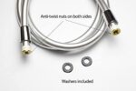 Krodo Duschschlauch 1,5 m / 150 cm PVC Glatter Brauseschlauch mit verdrehsicheren Messinganschlüssen, Chrom - Universalersatz, flexibel, knick- und auslaufsicher – Bild 4