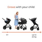 Kinderkraft Kinderwagen 3 in 1 MOOV Kinderwagenset Sportwagen Buggy Babyschale Grosse Räder Luftreifen Hohe Verarbeitungsqualität Bequemerr – Bild 4