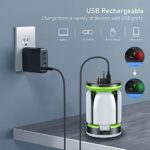LED Campinglampe, Blukar Camping Laterne, 7 Leuchtmodi 60 LEDs Superhell USB Wiederaufladbare 10+ Std. Akkulaufzeit Camping Leuchte Licht Zeltlampe für Camping, Wandern, Stromausfall, Notfall usw. – Bild 5