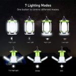 LED Campinglampe, Blukar Camping Laterne, 7 Leuchtmodi 60 LEDs Superhell USB Wiederaufladbare 10+ Std. Akkulaufzeit Camping Leuchte Licht Zeltlampe für Camping, Wandern, Stromausfall, Notfall usw. – Bild 3