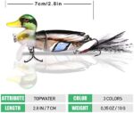 TRUSCEND Angelköder Kunstköder Schwimmende Topwater-Köder Plopper-Köder mit Schwimmendem Wirbelschwanz, Hechtforellen-Schwimmköder, Kurbelköder, Süsswasser und Salzwasser – Bild 6