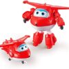 Super Wings Transforming Jett Spielflugzeug und Roboterfigur Verwandelbare Figur und Roboter aus der Zeichentrickserie Spielzeug für Kinder ab 3 Jahren – 12 cm