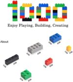 LIGHTALING Bausteine 1000 Teile Kompatibel mit Lego - Bulk Bausteine Classis Color Farben, Building Bricks Block für 6 Jahren Herauf Kinder, für Mädchen Unisex Kühle Lernspielzeug, Inklusive 2 Figuren – Bild 4