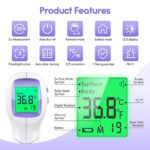 Fieberthermometer Kontaktlos KKmier Infrarotes Medizinisches Stirnfieberthermometer Digitales Temperaturmessgerät Genaue Messung für Kinder und Erwachsene – Bild 3