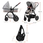 Kinderkraft Kinderwagen 3 in 1 MOOV Kinderwagenset Sportwagen Buggy Babyschale Grosse Räder Luftreifen Hohe Verarbeitungsqualität Bequemerr – Bild 6