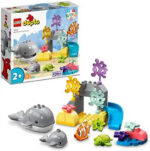 LEGO 10972 DUPLO Wilde Tiere des Ozeans, Lernspielzeug ab 2 Jahre, Spielzeug-Set für Kleinkinder mit Meerestieren und Spielmatte