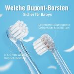 Seago Elektrische Zahnbürste Kinder 6 Monaten bis 4 Jahren, Schallzahnbürste mit LED Licht Aufsteckbürste Smart Timer Wasserdicht IPX7 – Bild 3