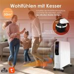 KESSER® 2500W Ölradiator mit WiFi App & Fernbedienung digitalem Display, elektrischer energiesparender Heizkörper mit 10 Rippen, Timer Zeitschaltuhr, 4 Heizstufen, Thermostat, Weiss – Bild 5