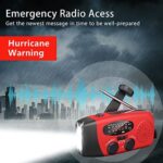 Vielseitiges Solar-Radio für Camping und Notfälle: Handkurbel, AM/FM, Taschenlampe, USB-Ladegerät (Rot) – Bild 2