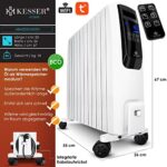 KESSER® 2500W Ölradiator mit WiFi App & Fernbedienung digitalem Display, elektrischer energiesparender Heizkörper mit 10 Rippen, Timer Zeitschaltuhr, 4 Heizstufen, Thermostat, Weiss – Bild 7