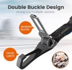 Iokheira Hunde Sicherheitsgurt, 3 in 1 Verstellbar Sicherheitsgeschirre für Auto, Reflektierend Bungee Hundegurt mit Haken für alle Hunderassen & Autotypen – Bild 2