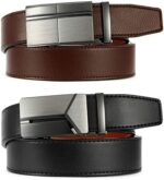 Chaoren Herren-Automatikgürtel, 2-teilig, Ratschengürtel aus Leder, 35 mm breit, mit Geschenkbox – 05 Schwarz/Braun – Bild 3