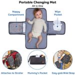 Wickeltasche Rucksack, Dikaslon Grosser Wickelrucksack mit Multifunktions Babytaschen und mobiler Wickelauflage, Schnullerhalter und Kinderwagengurte, für Mama und Papa – Bild 5