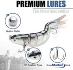 TRUSCEND Angelköder Crankbait, Alle Wasserschichten Serie, Hängend/Langsam/sinkend Schwimmend/Sinkende oder lippenlose Crankbaits zum Barschangeln, Lebensechte/Shad/Maus/Duck Crank Baits Köder – Bild 4