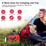 Vielseitiges Solar-Radio für Camping und Notfälle: Handkurbel, AM/FM, Taschenlampe, USB-Ladegerät (Rot) – Bild 3