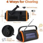 Notfallradio mit Solar- und Dynamo-Kurbel: 5000mAh Akku, Powerbank, LED-Taschenlampe und SOS-Signal – Bild 3