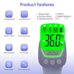 IDOIT Fieberthermometer kontaktlos infrarot Thermometer für Baby Erwachsene,Stirn Körper Objekt digital Stirnthermometer Fieber Thermometer innen aussen mit genauen Messungen,Fieberalarm,Speicherabruf – Bild 3