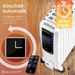 KESSER® 2500W Ölradiator mit WiFi App & Fernbedienung digitalem Display, elektrischer energiesparender Heizkörper mit 10 Rippen, Timer Zeitschaltuhr, 4 Heizstufen, Thermostat, Weiss – Bild 9
