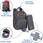 Wickeltasche Rucksack, Dikaslon Grosser Wickelrucksack mit Multifunktions Babytaschen und mobiler Wickelauflage, Schnullerhalter und Kinderwagengurte, für Mama und Papa – Bild 2