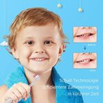 Seago Elektrische Zahnbürste Kinder 6 Monaten bis 4 Jahren, Schallzahnbürste mit LED Licht Aufsteckbürste Smart Timer Wasserdicht IPX7 – Bild 5