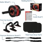 EnterSports Bauchroller Bauchmuskeltrainer, 6-in-1 Bauchtrainer mit Fitnessband, Liegestütze, Kniematte, Bauchtrainer für Zuhause ,Fitness Geräte, Bauchmuskel roller, Gut für Heimtraining – Bild 4