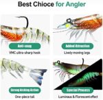 TRUSCEND Pre-Rigged Jig Head Angelköder, Premium Garnele Wobbler mit VMC Hook, Weedless Soft Swimbaits für Bass, Angelköder mit Spinner, Forelle Crappie Walleye Fishing Jigs für Süsswasser Salzwasser – Bild 5
