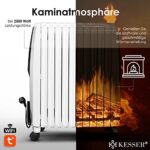 KESSER® 2500W Ölradiator mit WiFi App & Fernbedienung digitalem Display, elektrischer energiesparender Heizkörper mit 10 Rippen, Timer Zeitschaltuhr, 4 Heizstufen, Thermostat, Weiss – Bild 3