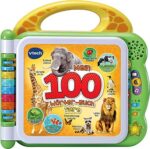 VTech Baby Mein 100-Wörter-Buch Tiere – Interaktives Bildwörterbuch zum Lernen erster Wörter – Tierbuch mit 12 bilingualen Seiten in Deutsch-Englisch – Für Kinder von 2-5 Jahren