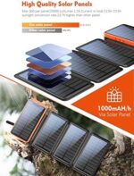 Faltbare Solar Powerbank 25000mAh, 1+3 faltbare Solarpanels, 2 USB-Ausgänge, wasserfest - Ideal für Smartphones, Tablets, Camping. – Bild 4