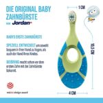 Jordan ® Step 1 Baby Zahnbürste | Baby Zahnbürste 0-2 Jahre | Die Original Kleinkindzahnbürste mit extra weichen Borsten und weichem Beissring für Babygummis und Easy Grip 4-pack – Bild 9