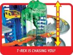 Hot Wheels, City Robo T Rex, MEGAcity Parkgarage mit T-Rex Angriff, mehrstöckig, Mehrspieler-Modus, Platz für +100 Fahrzeuge im Massstab 1:64, Spielzeug Geschenkidee für Kinder ab 3 Jahren – Bild 4