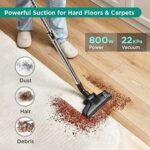Eureka Apollo beutelloser Staubsauger, leichter Zylinderstaubsauger mit Single Cyclone System, 800W Power Efficiency Motor, 2.2L Staubbehälter, für Teppiche und Hartböden – Bild 2