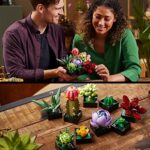 LEGO 10309 Icons Sukkulenten, Botanical Collection Set für Erwachsene zum Basteln, Zimmerdeko mit 9 künstlichen Mini-Pflanzen, Home Deko mit Blumen – Bild 6