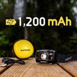 Everbeam H6 Pro LED Stirnlampe mit Bewegungssensor, 650 Lumen, 30 Stunden Laufzeit, 1200 mAh Akku, wiederaufladbar, wasserdicht, USB-Kopflampe, Taschenlampe, für Camping, Wandern, Angeln, Handwerker – Bild 3