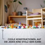 LEGO 11013 Classic Kreativ-Bauset mit durchsichtigen Steinen, mit Löwe, Vogel und Schildkröte, Konstruktionsspielzeug aus Bausteinen ab 4 Jahren – Bild 5