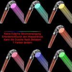 Rovtop Led Duschkopf, Led Duschkopf mit Farbwechsel, Keine Stromversorgung, Hochdruckwassereinsparung, 7 Farben ändern Sich Zufällig – Bild 2