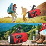 Vielseitiges Solar-Radio für Camping und Notfälle: Handkurbel, AM/FM, Taschenlampe, USB-Ladegerät (Rot) – Bild 7