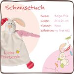 NICI Schmusetuch Hase ‚Kleine Prinzessin´ 25x25 cm – Hase Schnuffeltuch ab 0+ Monaten – Hase Kuscheltuch für Babys & Kleinkinder – Baby Kuscheltier / Schnuffeltuch – Schmusetuch für Mädchen – Bild 3