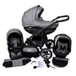 Cleo Kinderwagen 4 in 1 Komplettset (+ISOFIX-Basisstation) - Radwahl (Luftreifen)
