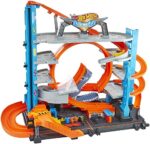 Hot Wheels FTB69 - City Ultimate Parkgarage und Parkhaus für Kinder, Garage mit Hai für +90 Autos, mit Looping Tracks inkl. 2 Spielzeugautos
