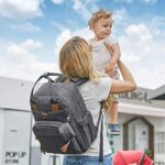 Wickeltasche Rucksack, Dikaslon Grosser Wickelrucksack mit Multifunktions Babytaschen und mobiler Wickelauflage, Schnullerhalter und Kinderwagengurte, für Mama und Papa – Bild 6